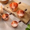 Cuchara medidora de café de acero inoxidable 430, taza cuantitativa, cuchara para salsa de leche en polvo de nogal y oro rosa, taza graduada