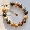 Pulsera de Perlas de Cristal Falso de Alta Calidad de 12 mm Guofeng Vintage Maillard