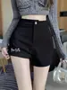 Pantalones Cortos de Terciopelo Negro para Mujer en Otoño e Invierno, Pantalones Negros Ajustados de Terciopelo Fino de Cintura Alta, Pantalones de Vestir, Pantalones Cortos Desaparecedores
