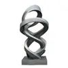 Escultura de paisaje de jardín de metal abstracta grande hecha a medida de acero inoxidable para exteriores para áreas residenciales y hoteles