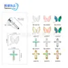 Pendientes de botón de aleación de titanio F136 Mariposa Adornos para la oreja de concha blanca Pernos para cartílago de la oreja Pernos para labio cruzado Joyería para piercing de lengua Tornillo interno