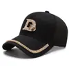 Chapéu de Malha de Algodão Novo Primavera e Verão 2021 Boné de Baseball Masculino Marca da Moda Logo D Chapéu de Sol com Strass Versátil