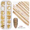 Accesorios Transfronterizos para Uñas Nuevas Cadena Pequeña Estilo Ins 12 Estilos en Caja Oro y Plata Pegatinas Decorativas para Uñas DIY Cadena Metálica