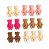 Zhen Tu Pendientes de Resina, Pasadores para el Cabello y Accesorios DIY Adorables de Oso Pequeño, Estilo Coreano, Doble Cara de Terciopelo, Dibujos Animados, para Mujeres
