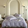 Juego de Cama de Cuatro Piezas Jacquard Fresco Estilo Coreano 60S Lenzing Tencel Floral Fresco Sedoso Verano Funda de Edredón Sábana Avellana