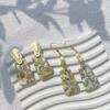 Pendientes de cerámica blanda de polímero hechos a mano, de color verde primavera, con diseño de nicho para mujer, al por mayor.
