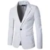Nuevo 2019 Comercio Exterior para hombre Europeo y Americano color liso ajustado cuero PU moda traje de cuero para hombre X307