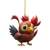 2026 Nuevos Adornos Navideños Transfronterizos Creativos Serie Animales Gallo Decoraciones para Árbol de Navidad Adornos Colgantes Acrílicos