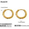 Pendientes de Aro Retorcido Chapados en Oro de Acero Inoxidable 316L Transfronterizos Europeos y Americanos, Estilo Francés Ins, Lujo Ligero, Minimalista, Nicho, Versátil