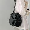 Bolso de hombro distintivo de verano, informal, plegable con cordón, de gran capacidad, ligero y portátil, de nailon, para mujer