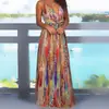 Nova Coleção Primavera e Verão 2025 Roupas Femininas Europeias e Americanas Transfronteiriça Amazon Sexy Moda Alça Estampada Vestido de Praia