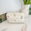 31291 Bolsa de Cosméticos de Mano Acolchada Fresca para Niñas de Gran Capacidad Linda Almacenamiento Estudiante Cremallera Bolsa de Papelería Bolsa para Lápices