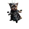 Pingente de Decoração Criativa de Cachorro em Acrílico 2D Ornamento para Retrovisor de Carro Pingente de Chaveiro para Decoração de Mochila
