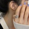 Anillo de Flor Vintage de Plata Esterlina S925 para Mujer, Diseño Dulce de Nicho, Anillo Personalizado Abierto para Dedo Índice, Estilo Minimalista