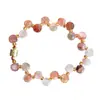 Pulsera de Cristal Flor de Goma Roja Chaoyang Jingyao Hebilla de Beso de Succión Moda Dulce Belleza Viagra Fantasma Pulsera de Círculo Único