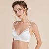 [Procesamiento y Personalización] Sujetador Suave Estilo Francés de Seda Yuyue para Mujer, Triángulo de Seda de Morera sin Acolchado