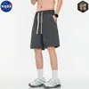Shorts de Cor Sólida com Sensação de Gelo de Alta Qualidade da Marca Nasa para Homens, Esportivos Casuais Respiráveis de Verão, Shorts de Cinco Pontos Soltos Tendência