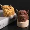 Molde para Vela de Yak de las Tierras Altas Vaca de las Tierras Altas Escocesa Animal Yak Estatua de Yeso Adorno Molde de Silicona