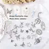Accesorios para Arte de Uñas de Mariposa Plateada Lujo Ligero Moño Tridimensional Metal Alas de Mariposa Grande Adornos de Diamantes para Uñas Explosiones de Celebridad de Internet