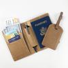 Oem Transfronteiriço Multifuncional Couro com Inserção para Caneta Roteamento Couro PU Padrão Cruzado Porta Passaporte Etiqueta de Bagagem Conjunto Personalizado