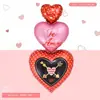 Nova série de corações de amor transfronteiriços Balões de folha para o Dia dos Namorados Fio de coração vermelho Urso do amor Flecha de Cupido