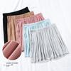 Shorts Largos de Primavera e Verão Roupa de Dormir Feminina Calça de Pijama Curta Fina Cintura Elástica Atacado Modal Canelado