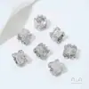 Color fuerte cobre chapado oro blanco incrustado circonita cuenta espaciadora copo de nieve cuenta barril colgante Passepartout accesorios de joyería diy