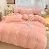 Juego de Cama Estilo Ins de Cuatro Piezas Sábanas Cepilladas Simples Funda Nórdica para Dormitorio Estudiantil Ropa de Cama Funda Nórdica de Tres Piezas 2m Hogar