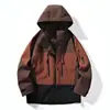 Conjunto de Peças Três-Em-Um Masculino Estilo Montanha 0,05kg Casal Esportes ao Ar Livre Jaqueta de Caminhada Casaco Quente à Prova de Frio Outono e Inverno