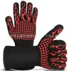 Guantes Protectores Antiescaldaduras para Barbacoa Resistentes a Altas Temperaturas Largos de Aramida Silicona Barbacoa Nitrilo Horno de Microondas Ignífugos Guantes de Aislamiento Térmico