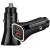 Cargador de coche de doble puerto PD de 38W, nuevo anillo de lámpara, cargador de coche PD + QC3.0, cargador de coche de doble puerto PD + QC3.0 de 20W