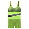 Comércio exterior transfronteiriço terno esportivo feminino cor contrastante moda corrida sutiã esportivo uma peça linda parte traseira roupa íntima shorts feminino