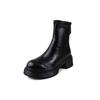 Botas Silenciosas Cómodas que Aumentan la Altura de Suela Gruesa para Mujeres Pequeñas, Invierno 2025 Botines Elásticos Gruesos de Tacón Medio con Punta Redonda para Commuter para Mujeres