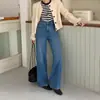 ¡Elasticidad en cuatro direcciones! Pantalones Rectos Adelgazantes de Cintura Alta para Primavera con Bolsillos Traseros Bordados, Pantalones de Pierna Ancha Estrecha, Nuevo Estilo Versátil 2026