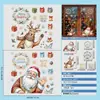 Decoraciones Festivas de Papá Noel, Trineo, Pegatinas Electrostáticas para Puertas de Vidrio, Alce, Regalos, Corona de Año Nuevo