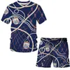 Estación Independiente AliExpress Nuevo Traje de Camiseta de Cadena de Hoja de Lujo para Hombre Holgado Impresión 3D Casual Manga Corta Corto