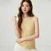 Cashmere and silk blend, round-neck, openwork, sequined knit vest, stylish sleeveless, slim-fit, and figure-flattering camisole for women