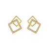 Estilo Coreano Nuevos Aretes Cuadrados de Zircón con Incrustaciones de Diamantes para Mujer Aretes Geométricos Cuadrados de Oro de 18K Aretes Elegantes Joyería Personalizada