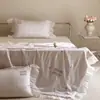 Estilo Princesa Francesa 60 Hilos Tencel Lenzing Estampado Digitalmente y Bordado Lavable a Máquina Encaje Colcha Individual/Doble para Dormir Desnudo