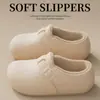 Pantuflas de Algodón Impermeables de Color Sólido sin Espalda para Mujer 2026 Nuevo Estilo Otoño/Invierno Calientes de Felpa Interior Antideslizantes Zapatos de Algodón para el Hogar para Hombre