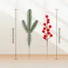 Set de Arreglo Floral Transfronterizo de Frutas Rojas Artificiales, Pino y Flor de Ciprés para Navidad y Halloween, Decoración para Fotografía de Interiores del Hogar y Paisajismo, Flores Artificiales