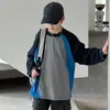 Camiseta de manga larga para niño, nueva ropa infantil primavera y otoño 2026, sudadera de retazos de otoño, camiseta básica de otoño para niño, camiseta de moda