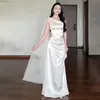 Vestido de Novia Ligero de un Hombro 2026 Nuevo Europeo y Americano Amazon Transfronterizo Color Sólido Sin Mangas Simple Moderno de Moda Vestido de Compromiso