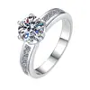 Anillo de Moissanita de Venta Caliente Transfronteriza Joyería Anillo de Moda Colorido de 1Ct Anillo para Mujer de Plata 925 Más Vendido en Europa y América Venta al por Mayor