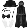 Conjunto Temático Clássico de Mágico Lincoln Chapéu Alto e Capa 15cm de Altura Conjunto Completo para Festa Cosplay Performance de Palco