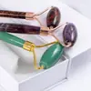 Venta al por mayor de fábrica rodillo de jade natural varita de belleza masajeador de meridianos recipiente de belleza facial amatista verde Dongling punto