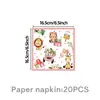 Festa de Aniversário Tema Animal Rosa Decoração Descartável Conjunto de Louça Pratos de Papel Copos de Papel Toalha