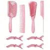 Conjunto Popular de Ferramentas para Penteado, Pente de Malha Oca, Borrifador Contínuo, Presilha Jacaré, Elástico de Cabelo, Pente Específico para Salão