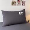 Funda de Almohada Ojos Grandes Artículo Individual 48*74 Algodón Puro Bordado Funda para Almohada Forro para Núcleo de Almohada Pieza Individual Combinación para Dormitorio