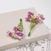 4 cabezas de flor de seda artificial con teñido degradado, cabezas pequeñas de flor de ciruelo para tocados de boda hechos a mano DIY, pequeños ramos de flores artificiales al por mayor